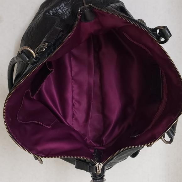 COACH - ASHLEY BLACK CROC EMBOSSED LEATHER SATCHEL - Picture 11 of 13